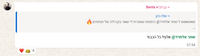 המלצה של בן לביא על שחר אלחדד